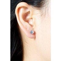 Outrage London Women's 7mm silver diamond stud earrings | Size: Small