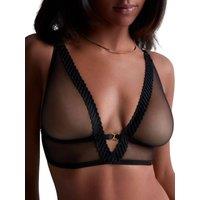Aubade Women's Sheer Emotion Triangle Bralette in Black | Size: 14