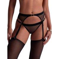 Aubade Women's Sheer Emotion Suspender Belt in Black | Size: 12