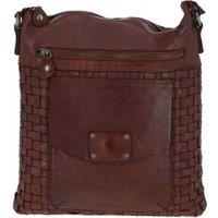 Ashwood Leather Women's 'Estasi' Woven Classic Large Leather Vintage Crossbody Bag in Brown