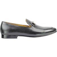 XPOSED Men's Stylish Real Leather Horse Bit Snaffle Loafers in Black | Size: 8