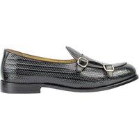 XPOSED Men's Premium Real Leather Double Monk Strap Loafers in Black | Size: 7