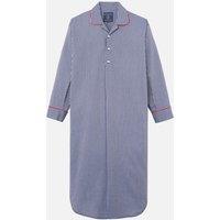 British Boxers Men's "Winchester" Stripe Crisp Cotton Nightshirt in Navy | Size: Small