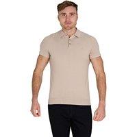 Raging Bull Men's Short Sleeve Knitted Polo in Stone | Size: 2XL