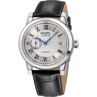 Gevril Men's Madison Swiss Automatic Watch SS Case Black Leather Strap 39 mm