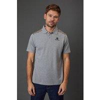 Aquascutum Men's Stripes Piquet Polo Grey | Size: XL