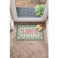 My Mat Nylon Indoor Pattern My Love in Green | Size: 50 cm x 75 cm