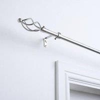 OHS Curtain Pole Extendable 16mm Metal Finnials Twist End Rod 70-120cm in Silver | Size: 120 cm