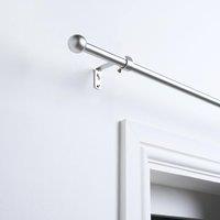 OHS Curtain Pole Extendable 16mm Metal Finnials Ball End Rod 70-120cm in Silver | Size: 120 cm