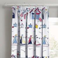 Velosso Nautical Seaside Pencil Pleat Curtains | Size: 168 cm width x 183 cm drop