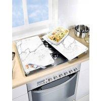 Chums Set Of 2 Universal Gas Electric Induction Hob Stove Covers Chopping in Cream