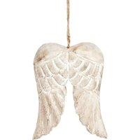 Sass & Belle Angel Wings Wooden Christmas Hanging Decoration in Light Brown