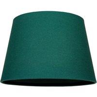 Happy Homewares Traditional Linen Fabric Drum Shade for Pendant & Lampshade in Dark Green | Size: 12 inches
