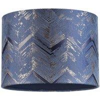 Happy Homewares Contemporary Drum Lamp Shade with Gold & Silver Metallic Decor in Midnight | Size: 10 inches