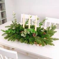 Marco Paul Luxury Candle Holder with Artificial Garland in Green