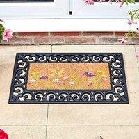 Marco Paul Multicoloured Coir Floral Doormat Insert 53cm | Size: 100 cm diameter