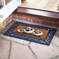 Marco Paul White Coir Sheep Design Doormat Insert 53cm Entry Mat | Size: 100 cm diameter