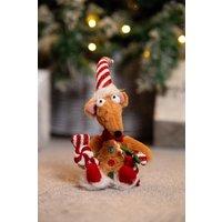 Marco Paul 48cm Christmas Gingerbread Rat Soft Plush Decoration in Brown