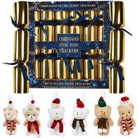 kreativekraft 6 Plush Teddy Crackers Christmas Gift