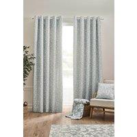 Catherine Lansfield 'Brooke Floral' Lined Eyelet Curtains in Duck Egg Blue | Size: 117 cm width x 137 cm drop