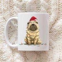 60 SECOND MAKEOVER Chow Chow Christmas Lights Mug in White