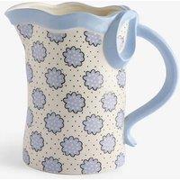 Cath Kidston Blue Bow Ceramic Jug Vase 30cm in White