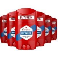 Old Spice Whitewater Deodorant Stick 50ml x 6 Pack 0% Aluminium Salts in Red