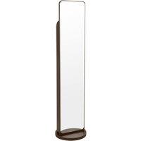 Living and Home Rotating Full-Length Mirror with Magazine Rack in Walnut