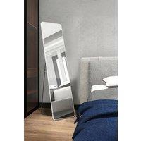 Living and Home 37cm W x 147cm H Rectangular Full Length Mirror with Metal Frame in White | Size: 37 cm W x 147 cm H