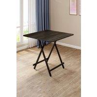 Living and Home 80x80cm Folding Wooden Dining Table Outdoor Portable Camping Table in Black | Size: 80x80 cm