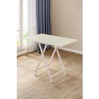 Living and Home 100x60cm Folding Wooden Dining Table in White | Size: 100x60 cm