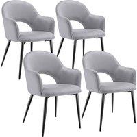 tectake Dining Chair Sasha Set Of 2 - Light Grey | Size: 2 Pack