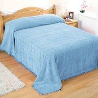 Diana Cowpe Candlewick Bedspread in Blue | Size: Double