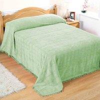 Diana Cowpe Candlewick Bedspread in Green | Size: Single