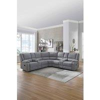More4Homes Praga Corner Fabric Recliner Sofa in Light Grey
