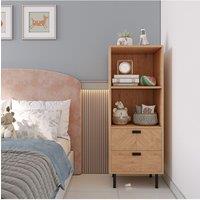 Seconique Leon 2 Drawer 2 Shelf Cabinet in Natural