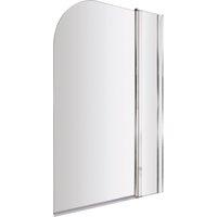 Balterley 6mm Safety Glass Reversible Shower Bath Screen & Fixed Panel - Chrome in Silver