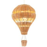 Happy Homewares Quirky Hot Air Balloon Natural Rattan Easy Fit Pendant Lighting Shade in Brown