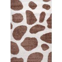 THE RUGS Moodi Pebble Design Shaggy Soft High Pile Living Room Rug & Runner in Terracotta | Size: 120 cm x 170 cm