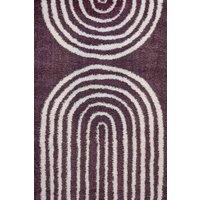 THE RUGS Moodi Rainbow Design Shaggy Soft High Pile Living Room Rug Runner in Purple | Size: 160 cm x 230 cm