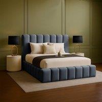 Desire Deco Plush Velvet Upholstered Daisy Bed Frame, Double King Super King in Charcoal | Size: Single