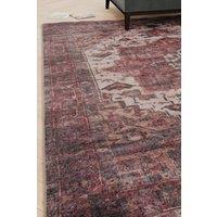 Kukoon Plum Distressed Soft Washable & Liquid Repellent Living Room Area Rug in Wine | Size: 80 cm x 300 cm