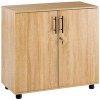 Moderna MMT Oak Storage Cabinet for Office Home, 2 Door, Locking Wooden Cupboard - Sonoma Oak in Brown
