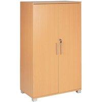 Moderna Beech Storage Cabinet, 2 Shelves, Lockable 2 Door, Tall Office Storage in Brown