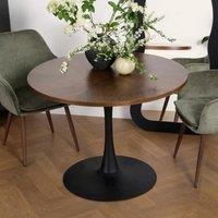Home Garden Direct Paris Walnut Round Dining Table 4 Seater 100 100 cm