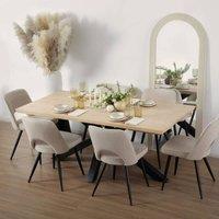 Home Garden Direct Triton Oak Effect Rectangular Dining Table 6 Seater 180 95 cm in Light Oak