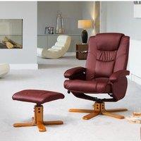 Artemis Home Severn Swivel Recliner with Massage & Heat Burgundy | Size: 1 Seater