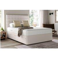 PARADISE BEDS LTD Royal Divan Bed Set with storage drawers & Mattress - Plush Velvet in Cream | Size: Single
