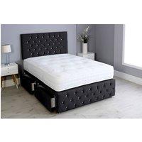 PARADISE BEDS LTD Grand Elegance Divan Bed Set with storage drawers & Mattress in Black | Size: Double