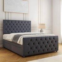 PARADISE BEDS LTD Modern Ease Divan Bed Set with storage drawers & Mattress in Grey | Size: Small Double